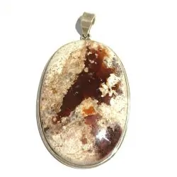 Pendentif en Opale de Feu serti en Argent 925 -7 | Pendentifs en Minéraux | Dans les yeux de Gaïa