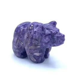Ours en Charoïte | Sculptures, Statues, Figurines | Dans les yeux de Gaïa