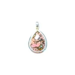 Pendentif Rhodonite en Argent 925 -3| Pendentifs en Minéraux | Dans les yeux de Gaïa