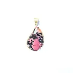 Pendentif Rhodonite en Argent 925 -2| Pendentifs en Minéraux | Dans les yeux de Gaïa
