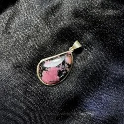 Pendentif Rhodonite en...