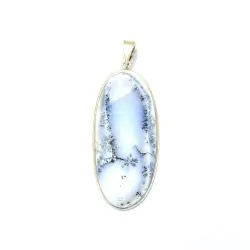 Pendentif en Agate Dendritique Serti en Argent 925 -3| Pendentifs en Minéraux | Dans les yeux de Gaïa