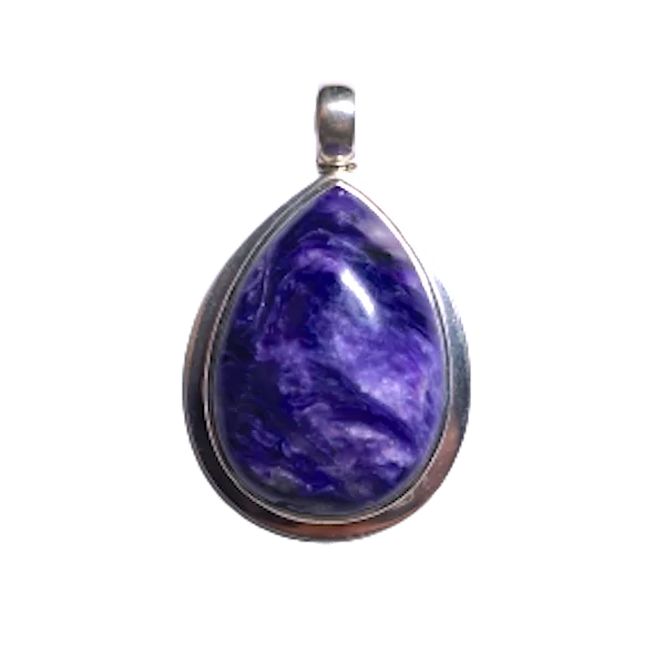 Pendentif en Charoïte sur Argent 925, photo 1 | Dans les Yeux de Gaia