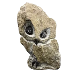 Tête de Hibou en Serpentine - Sculpture | Dans les yeux de Gaïa