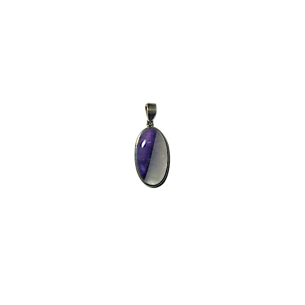 Pendentif en Améthyste et Calcite serti en Argent 925 -5 | Dans les yeux de Gaïa