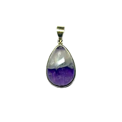 Pendentif en Améthyste et Calcite serti en Argent 925 -4 | Dans les yeux de Gaïa