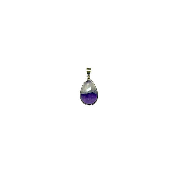 Pendentif en Améthyste et Calcite serti en Argent 925 -4 | Dans les yeux de Gaïa