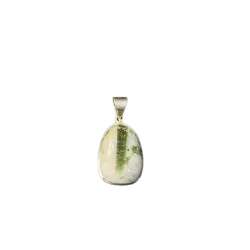 Pendentif Calcite et Tourmaline Verte Serti sur Argent 925 -2