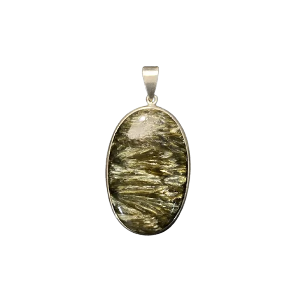 Pendentif en Séraphinite serti sur Argent 925 -2| Pendentifs en Minéraux | Dans les yeux de Gaïa