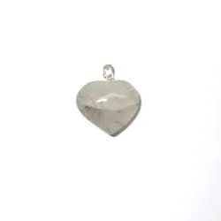 Pendentif Coeur en Quartz Tourmaline grand modèle  | Dans les yeux de Gaïa