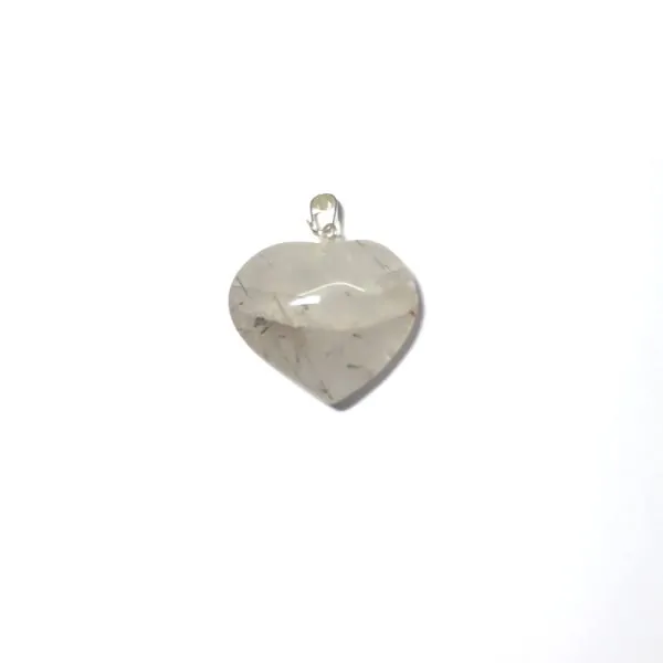 Pendentif Coeur en Quartz Tourmaline grand modèle  | Dans les yeux de Gaïa