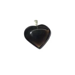 Pendentif Coeur en Quartz fumé grand modèle | Dans les yeux de Gaïa