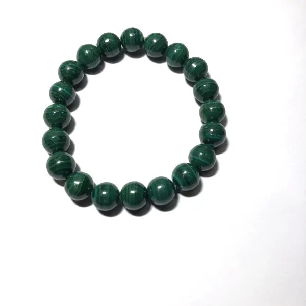 Bracelet Malachite perles rondes de 10mm | Pierres - Minéraux
