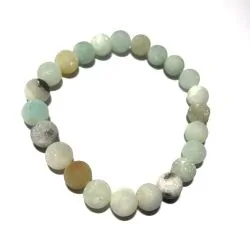 Bracelet Amazonite givrée perles rondes de 8mm | Dans les yeux de Gaïa