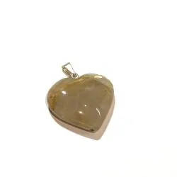 Pendentif Coeur en Quartz Rutile grand modèle | Dans les yeux de Gaïa