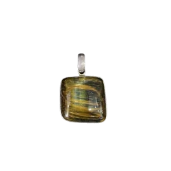 Pendentif en Oeil de Faucon Serti en Argent 925 -2| Pendentifs en Minéraux | Dans les yeux de Gaïa