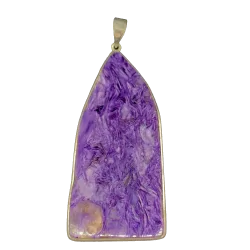 Pendentif Charoïte Serti en Argent 925 -9 | Dans les yeux de Gaïa
