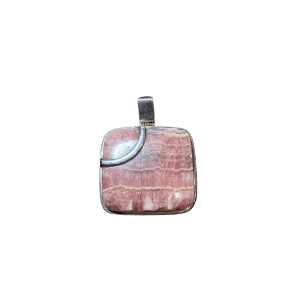 Pendentif Rhodochrosite Serti sur Argent 925 -2| Pendentifs en Minéraux | Dans les yeux de Gaïa