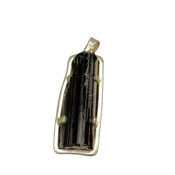 Pendentif en Tourmaline Noire Serti en Argent 925 - Photo 1 | Dans les Yeux de Gaia