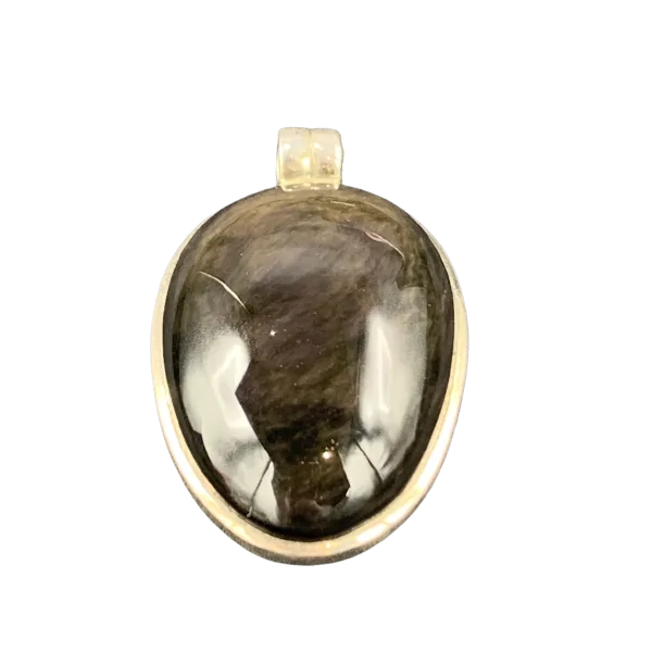 Pendentif en Obsidienne Menthogoshol en Argent 925 -1 | Pendentifs en Minéraux | Dans les yeux de Gaïa