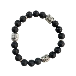 Bracelet 3 Bouddha Onyx