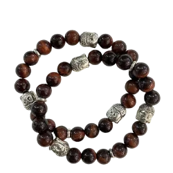 Bracelet 3 Bouddha Oeil de Taureau | Dans les yeux de Gaïa