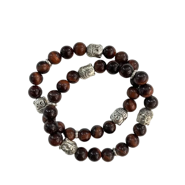 Bracelet 3 Bouddha Oeil de Taureau | Dans les yeux de Gaïa