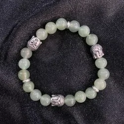 Bracelet Aventurine 3 Bouddhas 8mm | Bracelets en Pierres | Dans les yeux de Gaïa