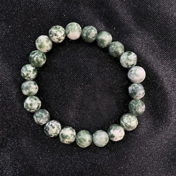 Bracelet Agate Mousse perles rondes 8mm | Dans les yeux de Gaïa