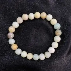 Bracelet Amazonite perles rondes de 8mm | Dans les yeux de Gaïa