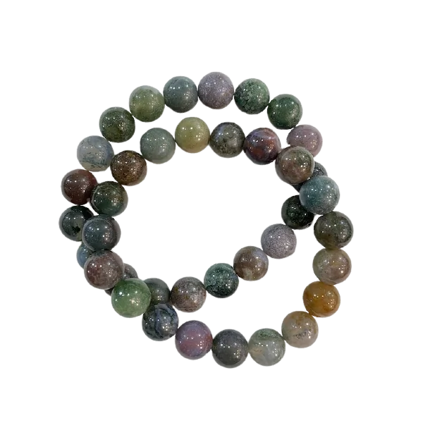 Bracelet Agate indienne perles rondes 10mm | Dans les yeux de Gaïa