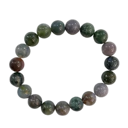 Bracelet Agate indienne perles rondes 10mm | Dans les yeux de Gaïa