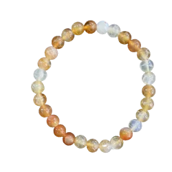 Bracelet Agate de Feu perles rondes 6mm | Dans les yeux de Gaïa