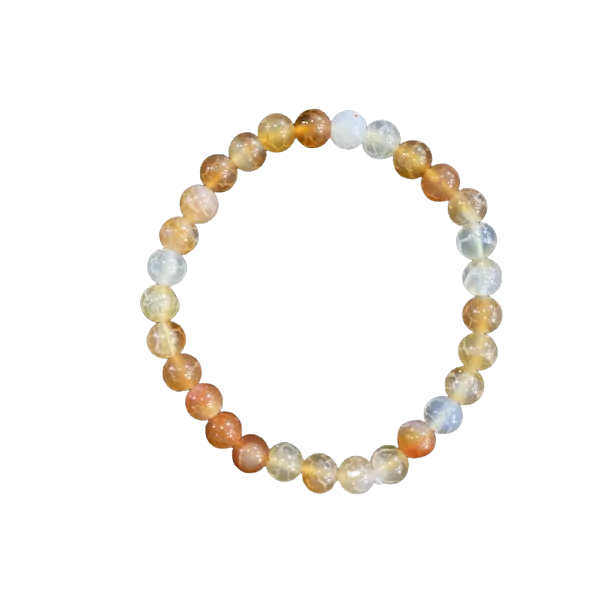 Bracelet Agate de Feu perles rondes 6mm | Dans les yeux de Gaïa