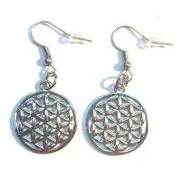 Paire de boucle d'oreille Fleur de vie - Minéraux | Dans les yeux de Gaïa