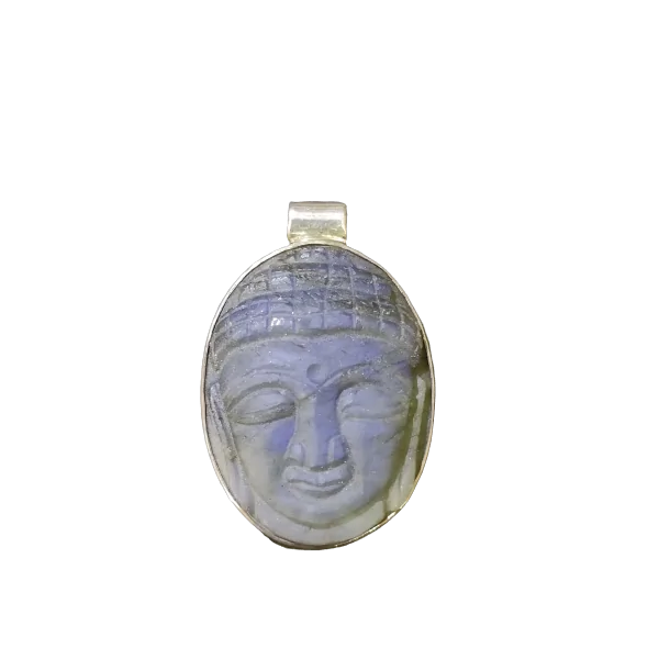 Pendentif Bouddha en Labradorite sur argent 925 -2 | Dans les yeux de Gaïa