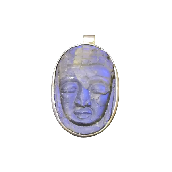 Pendentif Bouddha en Labradorite sur argent 925 -1 | Dans les yeux de Gaïa
