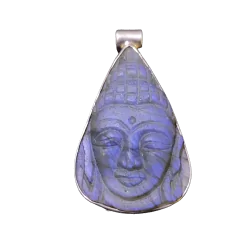 Pendentif Bouddha en Labradorite sur argent 925 - Photo 1 | Dans les Yeux de Gaia