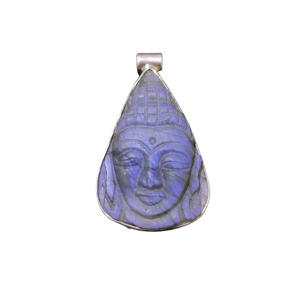 Pendentif Bouddha en Labradorite sur argent 925 - Photo 1 | Dans les Yeux de Gaia