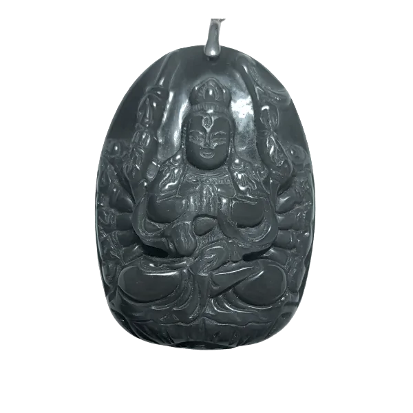 Pendentif Divinité en Obsidienne - Minéraux | Dans les yeux de Gaïa