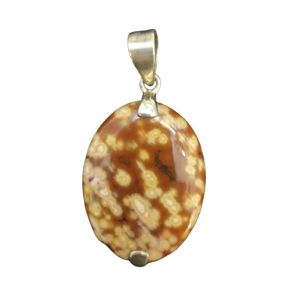 Pendentif Jaspe Serti sur Argent 925 - Photo 1 | Dans les Yeux de Gaia