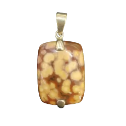 Pendentif Jaspe Serti sur Argent 925 -19| Pendentifs en Minéraux | Dans les yeux de Gaïa