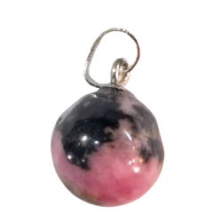Pendentif boule en Rhodonite