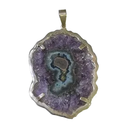 Pendentif Fleur d'Améthyste serti en Argent 925 -5 | Dans les yeux de Gaïa