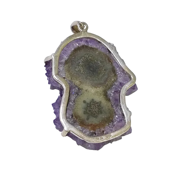 Pendentif Fleur d'Améthyste serti en Argent 925 -3 | Dans les yeux de Gaïa