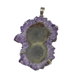 Pendentif Fleur d'Améthyste serti en Argent 925 -3 | Dans les yeux de Gaïa