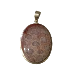Pendentif Jaspe Serti sur Argent 925 -14| Pendentifs en Minéraux | Dans les yeux de Gaïa