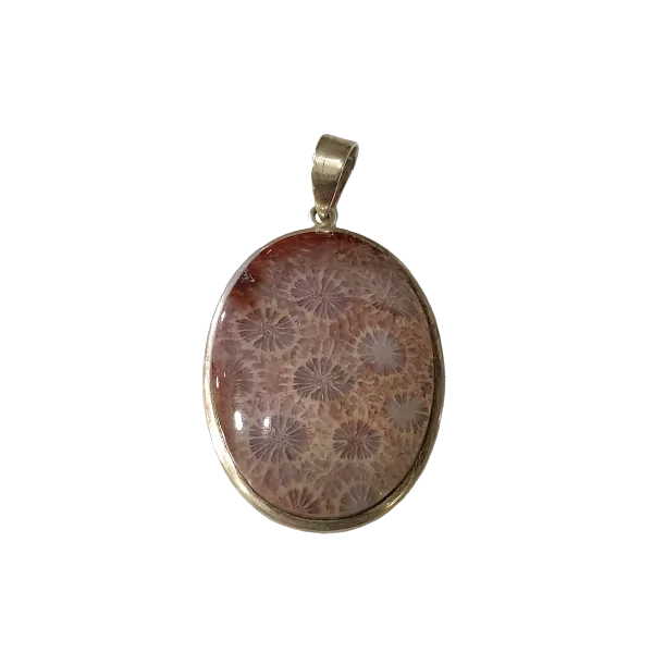 Pendentif Jaspe Serti sur Argent 925 -14| Pendentifs en Minéraux | Dans les yeux de Gaïa