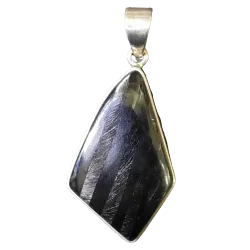 Pendentif en Hypersthène, serti sur argent 925 | Pendentifs en Minéraux | Dans les yeux de Gaïa