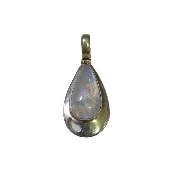Pendentif Pierre de Lune serti en Argent 925 -2 | Dans les yeux de Gaïa